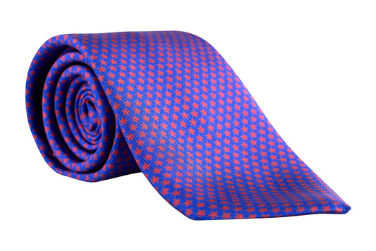Royal Red Print Silk Necktie