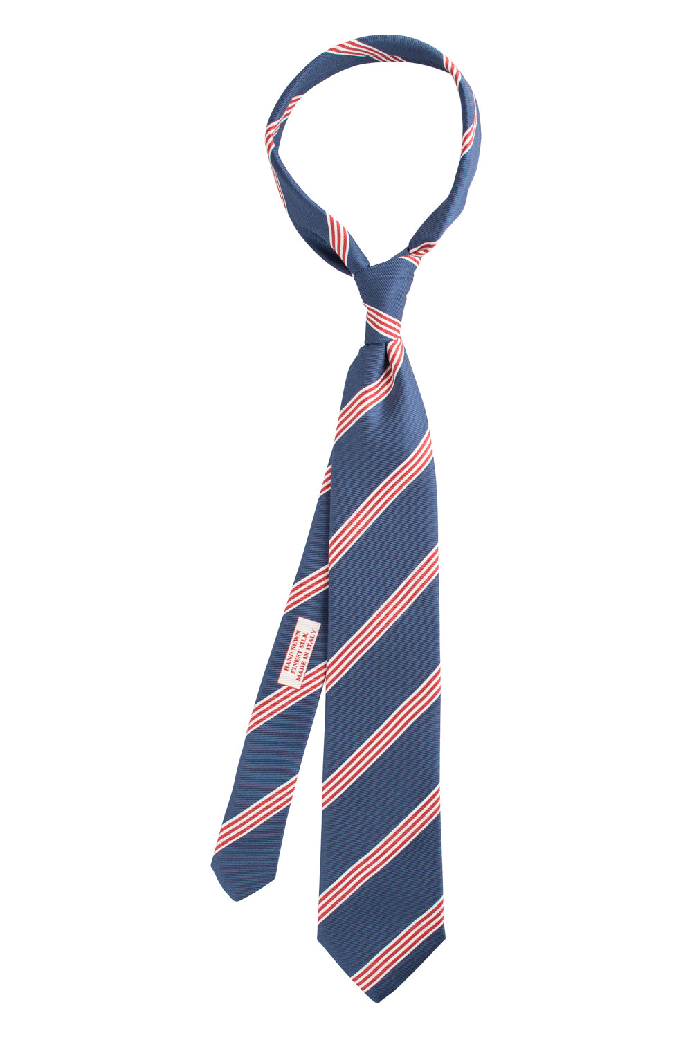 Yacht - Striped Printed Twill - High-Quality Italian Silk Ties