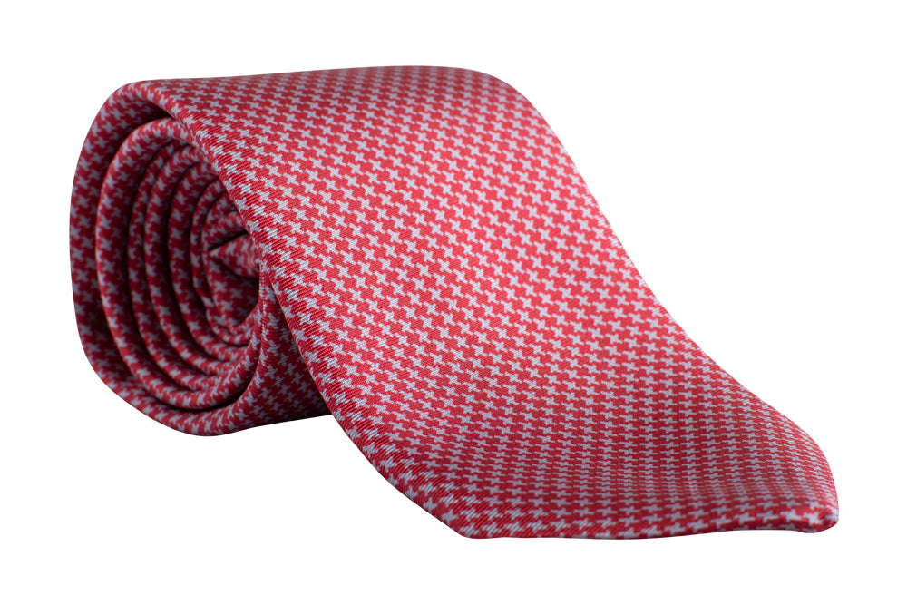Premium Italian Silk Neckties - Buckeye Houndstooth - Sette Neckwear